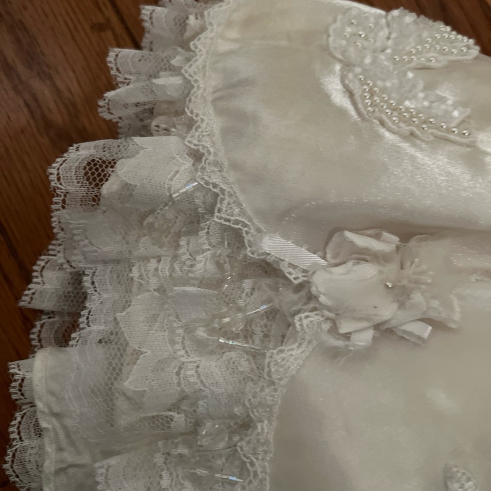 Vintage Lydia baby flower girl wedding dress size 0 newborn white cream color